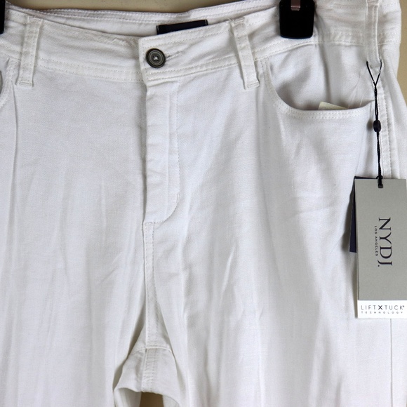 NYDJ Stretch Linen White Jeans Size 10P NWT